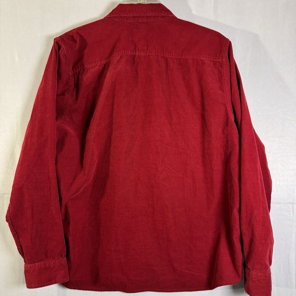Chaps Women's Shirt XL Red Corduroy Long Sleeve Button Front Work Outdoor Casual - Picture 3 of 8